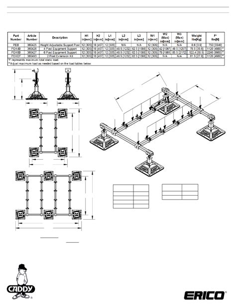 ERICO CADDY PYRAMID Rooftop Equipment Support User Manual | 4 pages