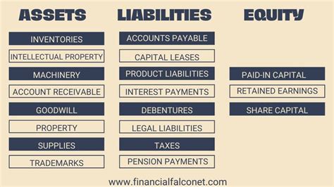 List of assets, liabilities, and equity | Finance literacy, Equity, Accounting education