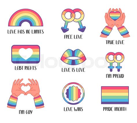 LGBT gay and lesbian pride symbols, rainbow | Stock vector | Colourbox