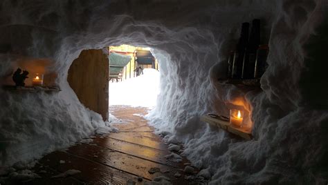 Homemade 'luxury' igloo features a home gym, library