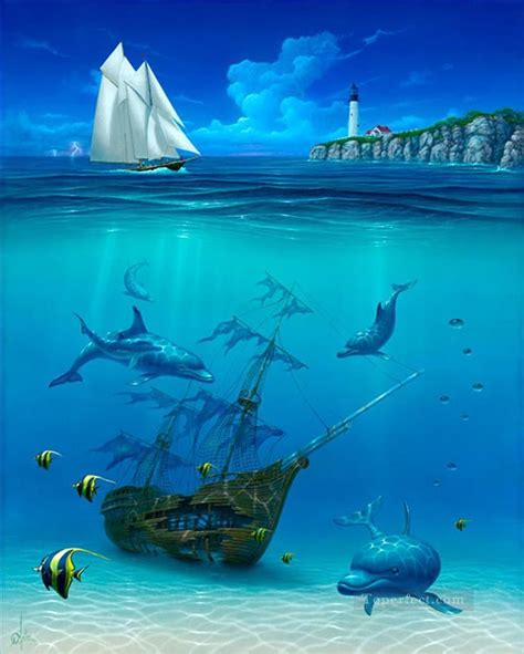 Underwater painting, Underwater art, Ship paintings