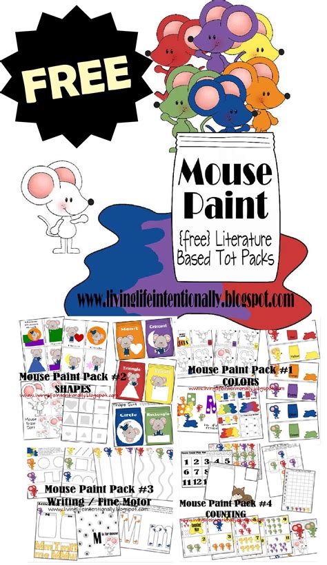 Mouse Paint Printables | Preschool color activities, Preschool colors, Preschool color theme