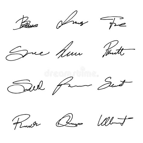 Isolated Handwriting Signatures Stock Vector - Illustration of pack, scribble: 281740949