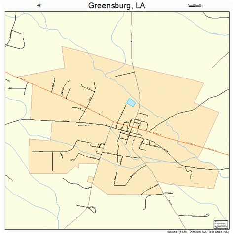 Greensburg Louisiana Street Map 2231565