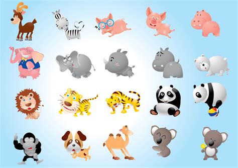 Animal Cartoons Pack Vector Art & Graphics | freevector.com