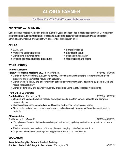 Medical Assistant Resume Example + Helpful Tips | MyPerfectResume