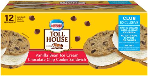 Nestle, Toll House Chocolate Chip Cookie Ice Cream Sandwich, 7.0 oz. (12 Count) - RocketDSD