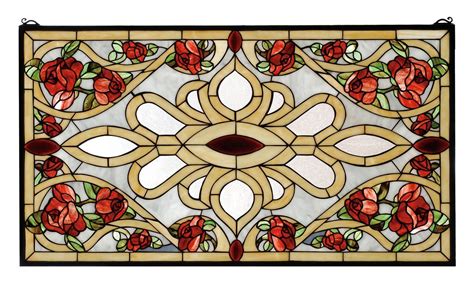 Meyda Tiffany 67139 Tiffany Stained Glass Tiffany Window from the Red Roses Collection ...
