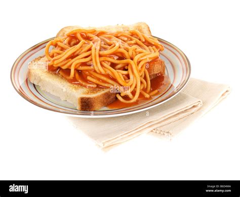 Tinned Spaghetti on Toast Stock Photo - Alamy