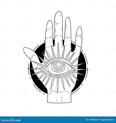 Mysterious Divine Hand and Providence Eye, Esoteric Occult Symbol Hand ...