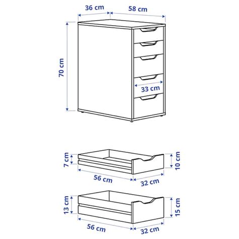 ALEX drawer unit, white, 36x70 cm (141/8x271/2") - IKEA