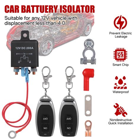 Remote Battery Disconnect 12V 200A Car Kill Anti-Theft Remote Control ...