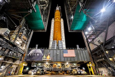 NASA’s Artemis I Mega Moon Rocket Begins Roll To Launch Pad