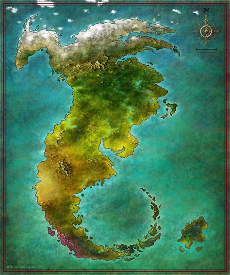 Dragon Continent, digital map, 3500x4200 : r/Art