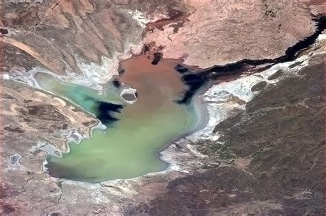 Lake Poopo, Bolivia. The water level goes up and...