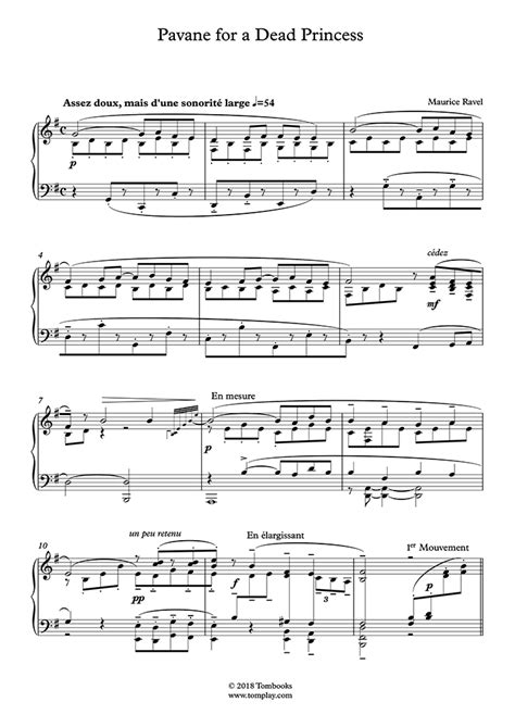 Pavane For A Dead Princess (Ravel) Flute Sheet Music ...