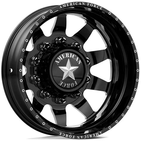 24x8.25 American Force Dually INDEPENDENCE Black Flat-Solid REV Wheels ...