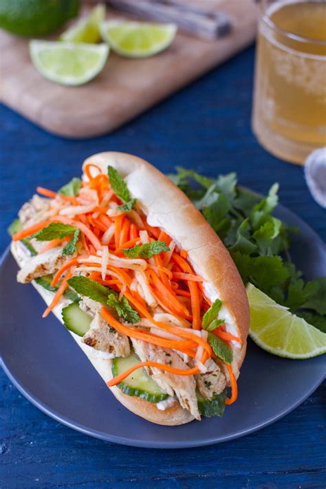 Vietnamese Sandwich Recipe with Grilled Chicken (Banh Mi) - Eating Richly