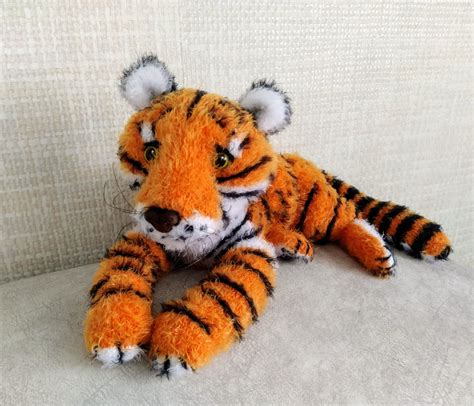 Tiger. Amigurumi toy knitted from soft fluffy yarn. interior toy, games for children | Handmade ...