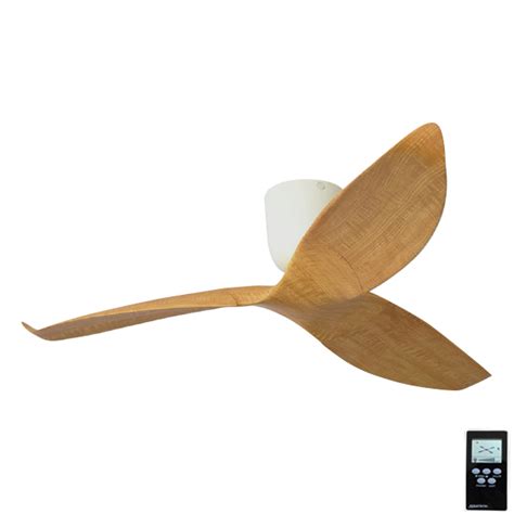 Aeratron AE3+ Ceiling Fan With Remote - White & Light Woodgrain 50"