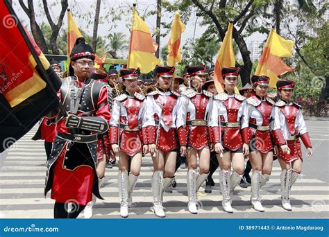 Majorette on parade editorial stock photo. Image of flag - 38971443