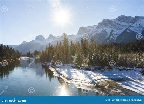 Canada Winter Landscape, Canmore, Alberta Stock Photo - Image of outdoor, hiking: 164690280