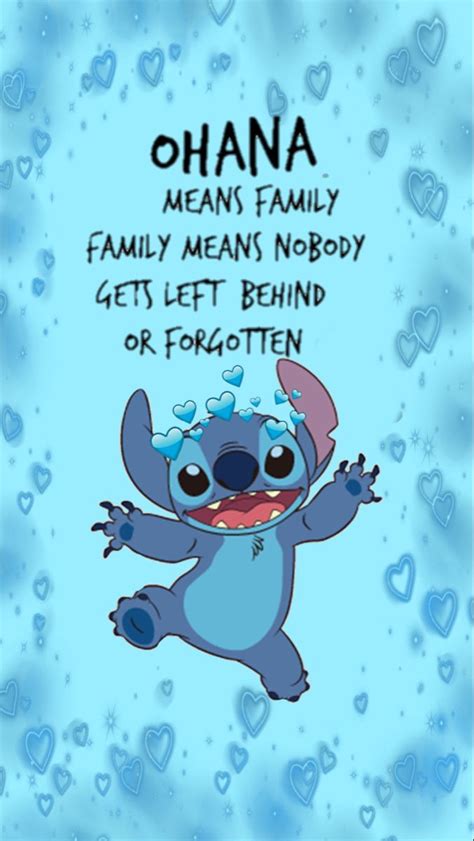 Stitch Saying Ohana Means Family - Hertha Willabella