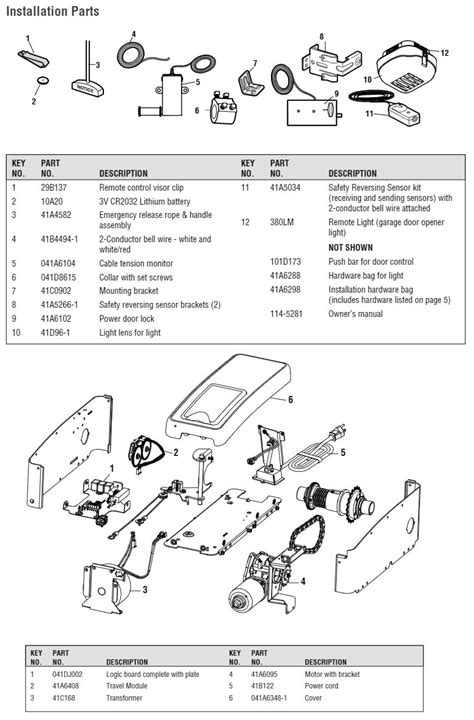 LiftMaster 8500 and 8500-267 Garage Door Opener Parts Diagram and List - LiftMaster Parts ...