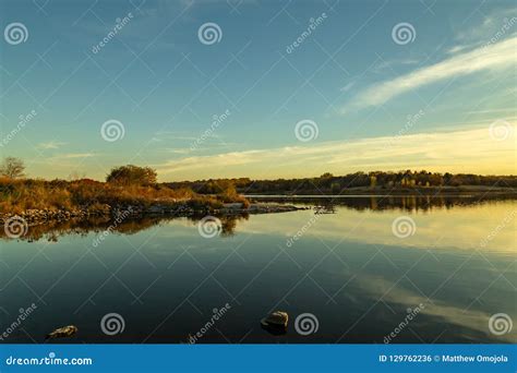 Fall Colors in a Park with Reflections in the Lake in Omaha Nebraska Stock Photo - Image of ...