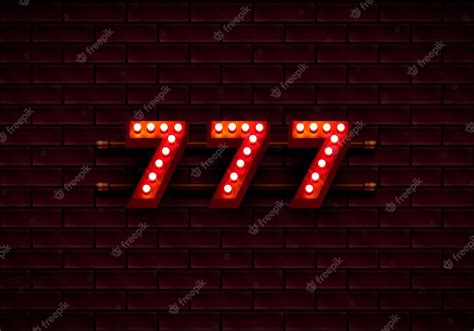 Premium Vector | 777 casino banner text on the background of the brick wall. Vector illustration