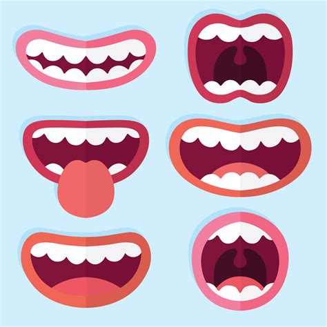 Flat Mouth Expression Collection Vector 174971 Vector Art at Vecteezy