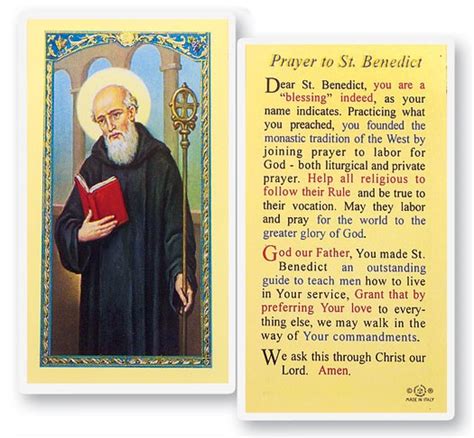 St. Benedict Laminated Prayer Cards 25 Pack