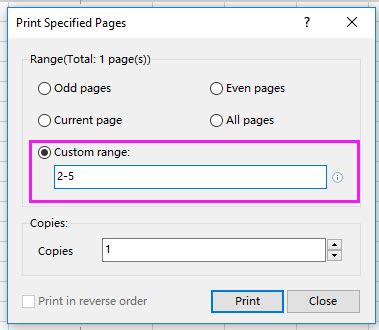 How to print even/odd pages only in Excel?