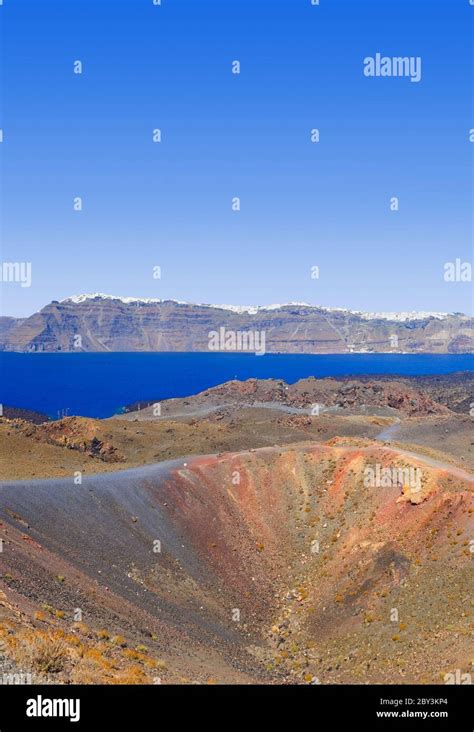 Santorini view from volcano Stock Photo - Alamy