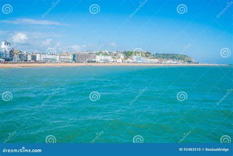 View of Hastings Town and Beach Front from Hastings Pier. Editorial ...