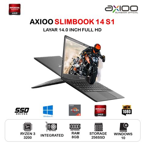 Jual LAPTOP AXIOO SLIMBOOK 14R PROCESSOR AMD RYZEN 5-3500U RAM 8GB DDR4 STORAGE 256GB M2 SSD AMD ...