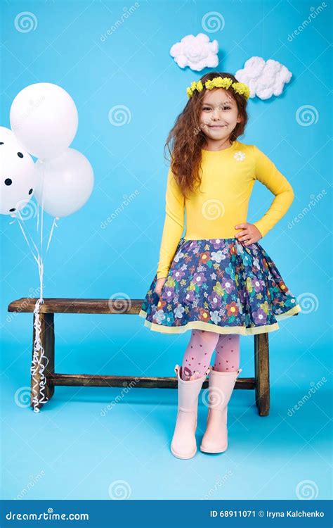 Children Kids Fashion Dress Little Girl Cute Smile Stock Image - Image ...