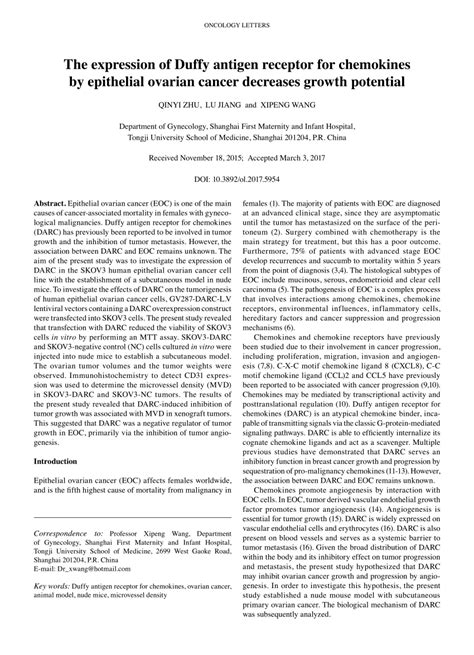 (PDF) The expression of Duffy antigen receptor for chemokines by ...