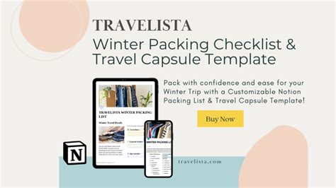 Notion Winter Packing Checklist & Travel Capsule Template