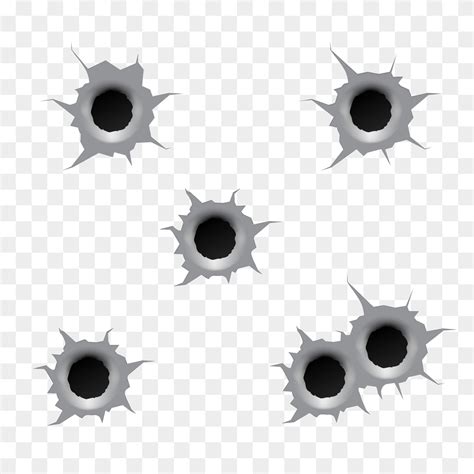 Bullet holes isolated. 11087156 Vector Art at Vecteezy