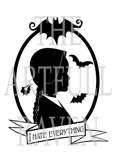 Wednesday Addams Silhouette Printable the Addams Family - Etsy UK