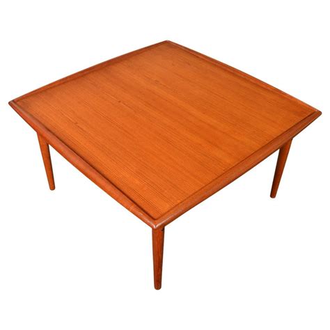Mid-Century Danish Modern Teak Wood Grete Jalk P. Jeppesens Square Coffee Table For Sale at ...