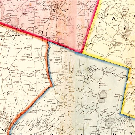 Vintage Map of Sullivan County, New York 1856 by Ted's Vintage Art