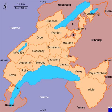 Clickable map of Vaud districts (Switzerland)