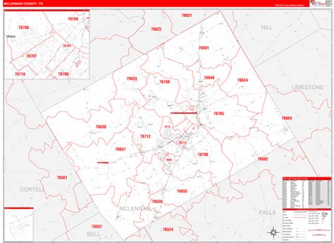 McLennan County Wall Map Premium Style