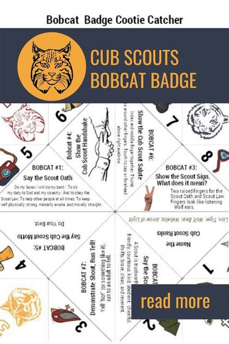 Bobcat Requirements Printable Web The Very First Rank That Every Boy Must Earn When Entering The ...