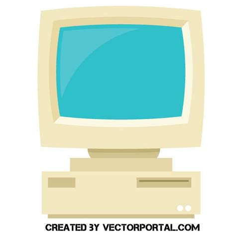 Old computer Royalty Free Stock SVG Vector and Clip Art