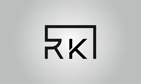 Letter RK logo design. RK logo with square shape in black colors vector ...