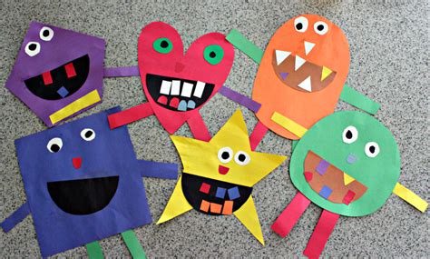 Shape Monster Craft for Kids - Live Well Play Together | Monster craft ...