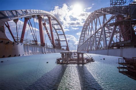 Russia's Grand Project to Build 'Putin's Bridge' to Crimea, in Photos